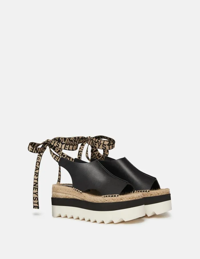Women Gaia Peeptoe Platform Espadrilles Black Stella McCartney Espadrilles Women Gaia Peeptoe Platform Espadrilles Black Stella McCartney Espadrilles