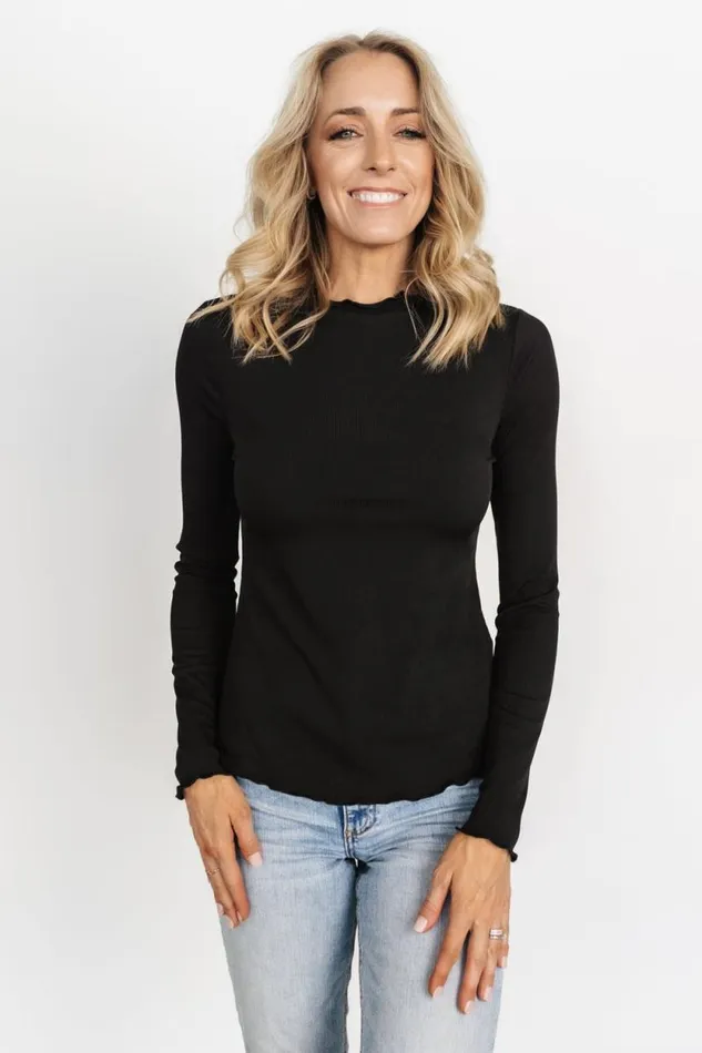 Women Gale Ribbed Top Black Baltic Born Blouses and Shirts