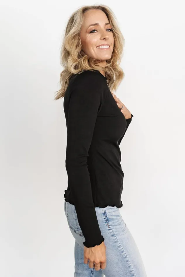 Women Gale Ribbed Top Black Baltic Born Blouses and Shirts Women Gale Ribbed Top Black Baltic Born Blouses and Shirts