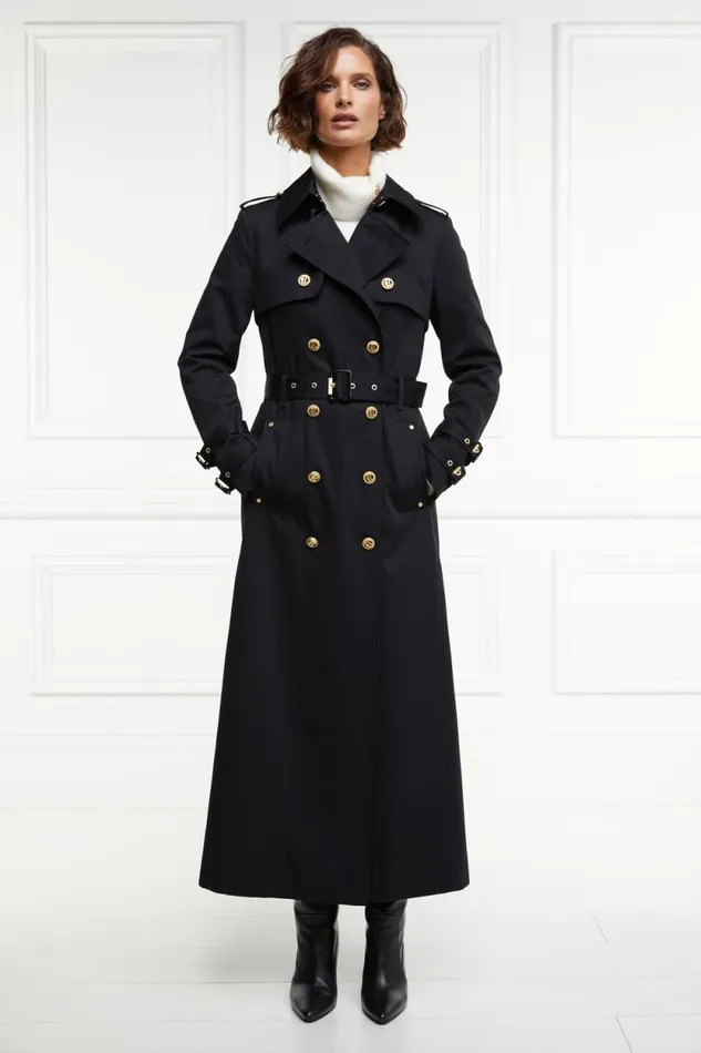 Women Gatcombe Full Length Trench Coat Black Holland Cooper Tailoring