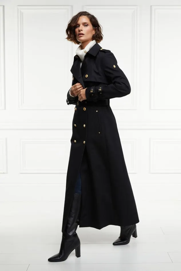 Women Gatcombe Full Length Trench Coat Black Holland Cooper Tailoring
