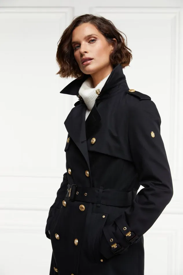 Women Gatcombe Full Length Trench Coat Black Holland Cooper Tailoring