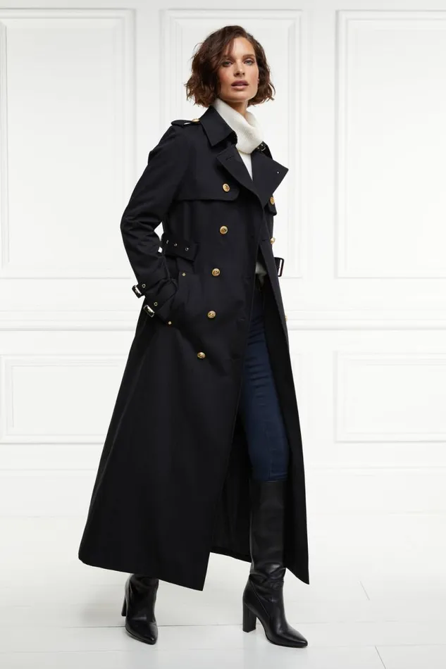 Women Gatcombe Full Length Trench Coat Black Holland Cooper Tailoring