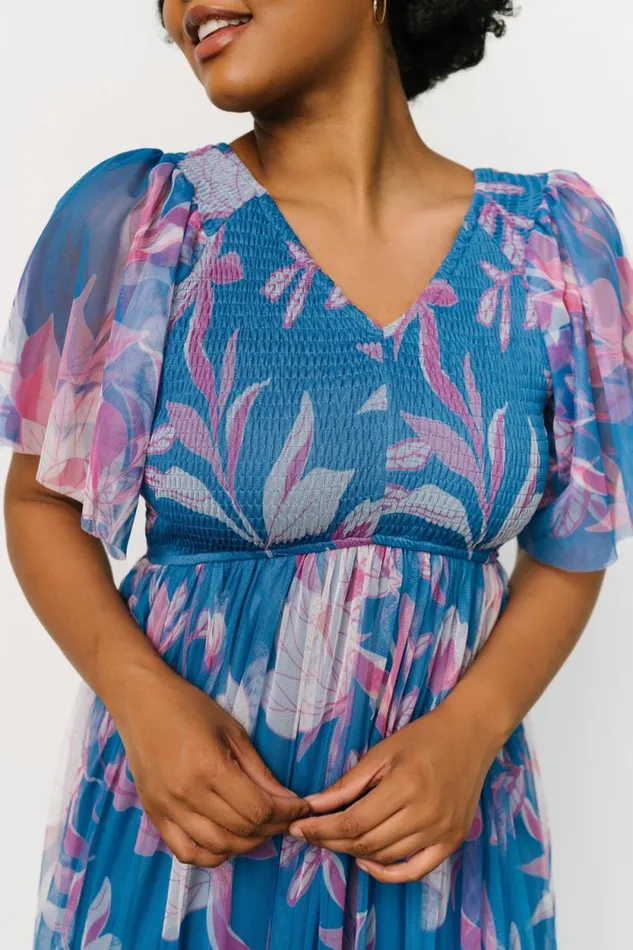 Women Gracie Tulle Dress Blue Pink Floral Baltic Born Midi Dresses Women Gracie Tulle Dress Blue Pink Floral Baltic Born Midi Dresses