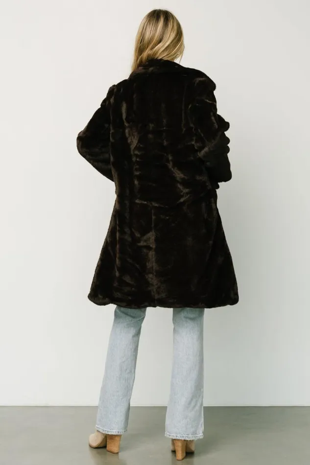 Women Graham Long Faux Fur Coat Deep Brown Baltic Born Outerwear Women Graham Long Faux Fur Coat Deep Brown Baltic Born Outerwear
