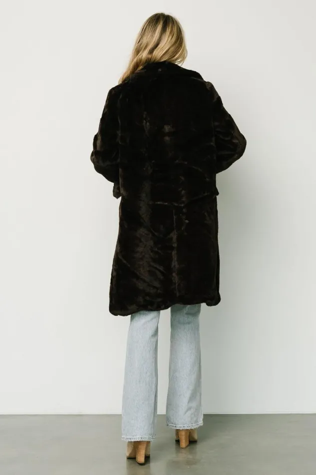 Women Graham Long Faux Fur Coat Deep Brown Baltic Born Outerwear Women Graham Long Faux Fur Coat Deep Brown Baltic Born Outerwear