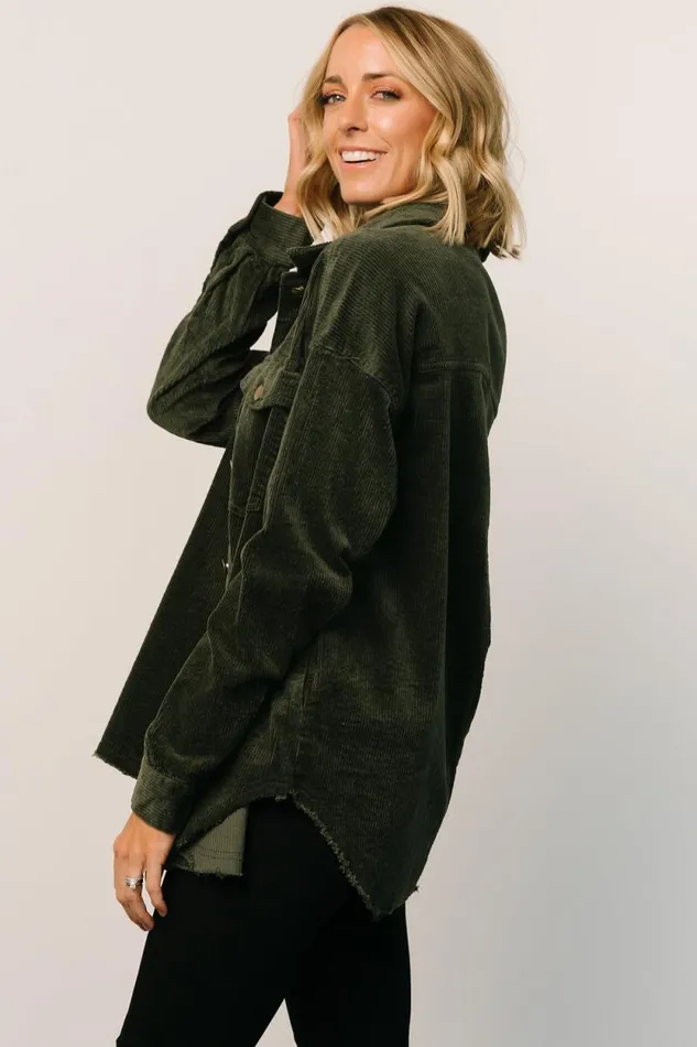 Women Greeley Corduroy Jacket Deep Green Baltic Born Outerwear