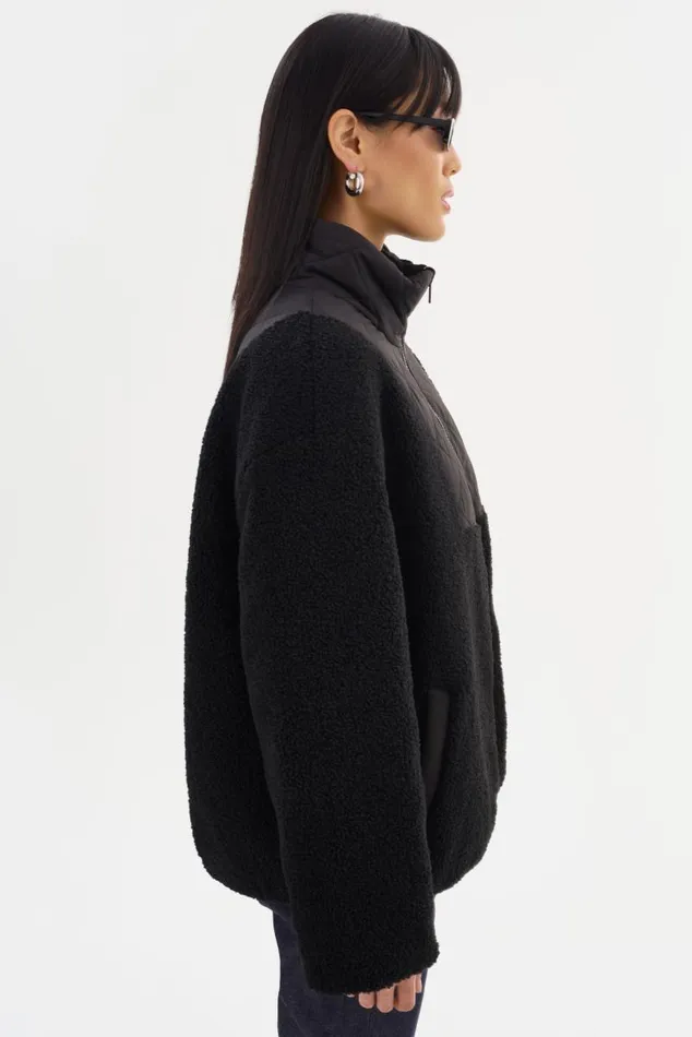 Women HADLEY Reversible Sherpa Jacket Black LAMARQUE Sherpa