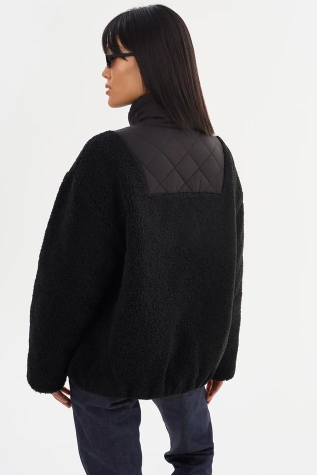Women HADLEY Reversible Sherpa Jacket Black LAMARQUE Sherpa