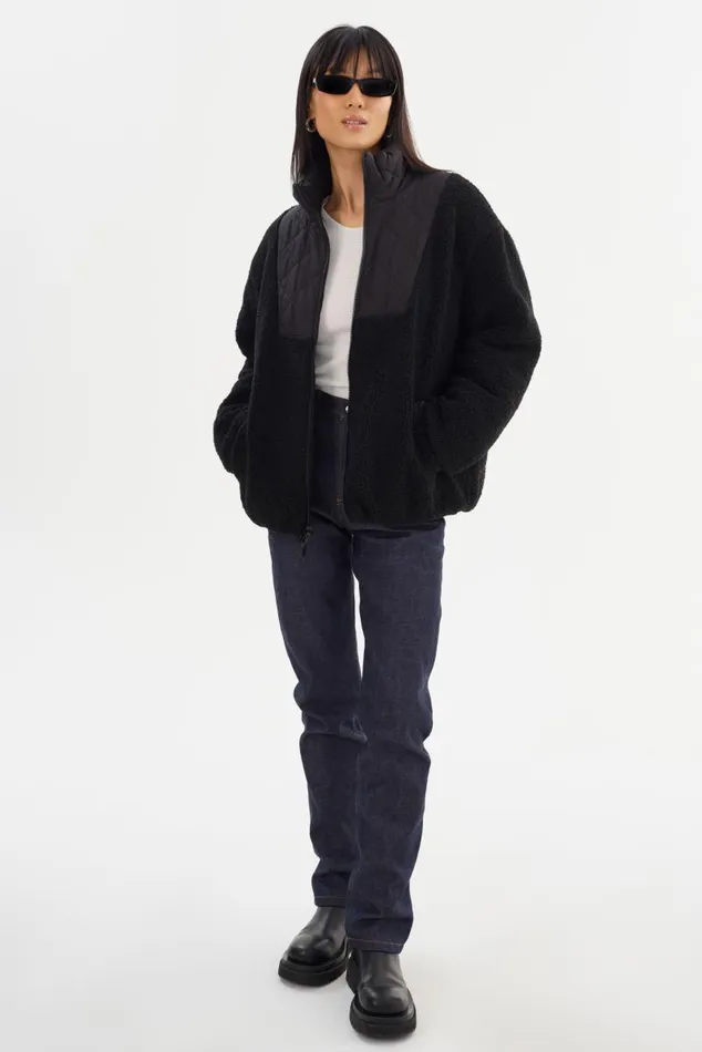 Women HADLEY Reversible Sherpa Jacket Black LAMARQUE Sherpa