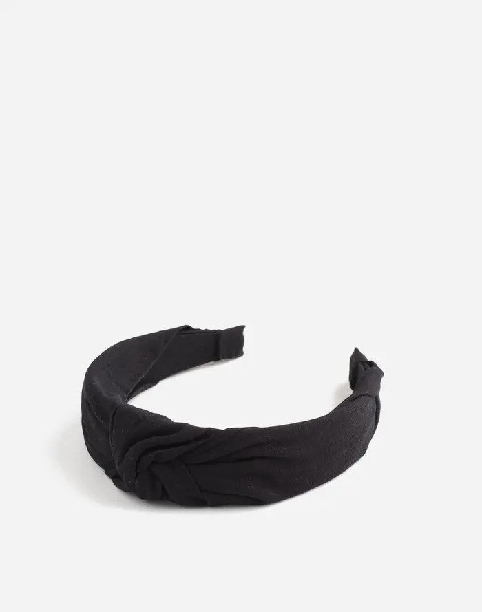Women Hair Accessories Madewell Knotted Covered Headband Black Coal