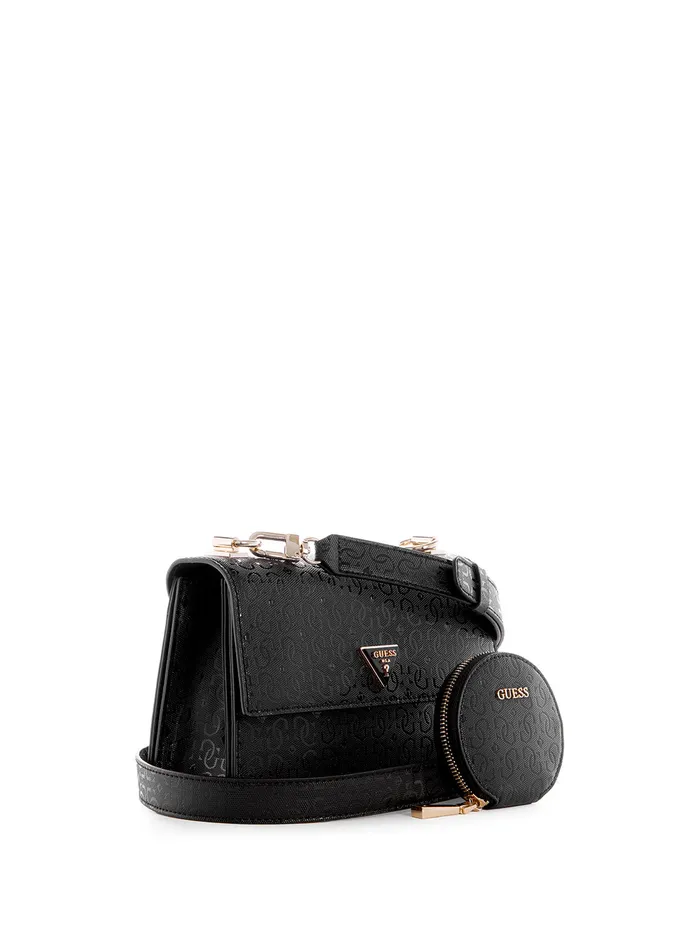Women Half Flap GUESS Black Alexie Crossbody Bag
