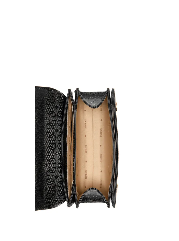 Women Half Flap GUESS Black Alexie Crossbody Bag