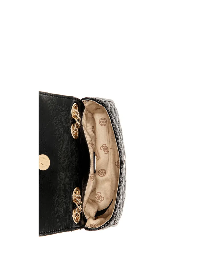 Women Half Flap GUESS Black Spark Quilted Mini Crossbody Bag Women Half Flap GUESS Black Spark Quilted Mini Crossbody Bag