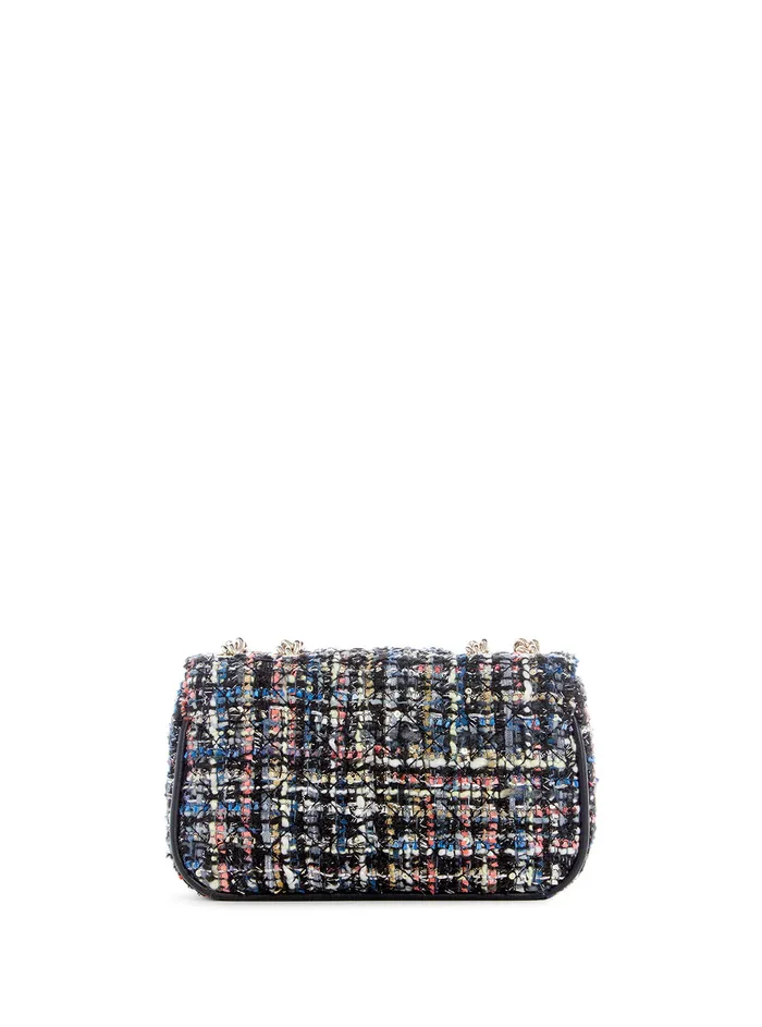 Women Half Flap GUESS Black Spark Quilted Mini Crossbody Bag Women Half Flap GUESS Black Spark Quilted Mini Crossbody Bag