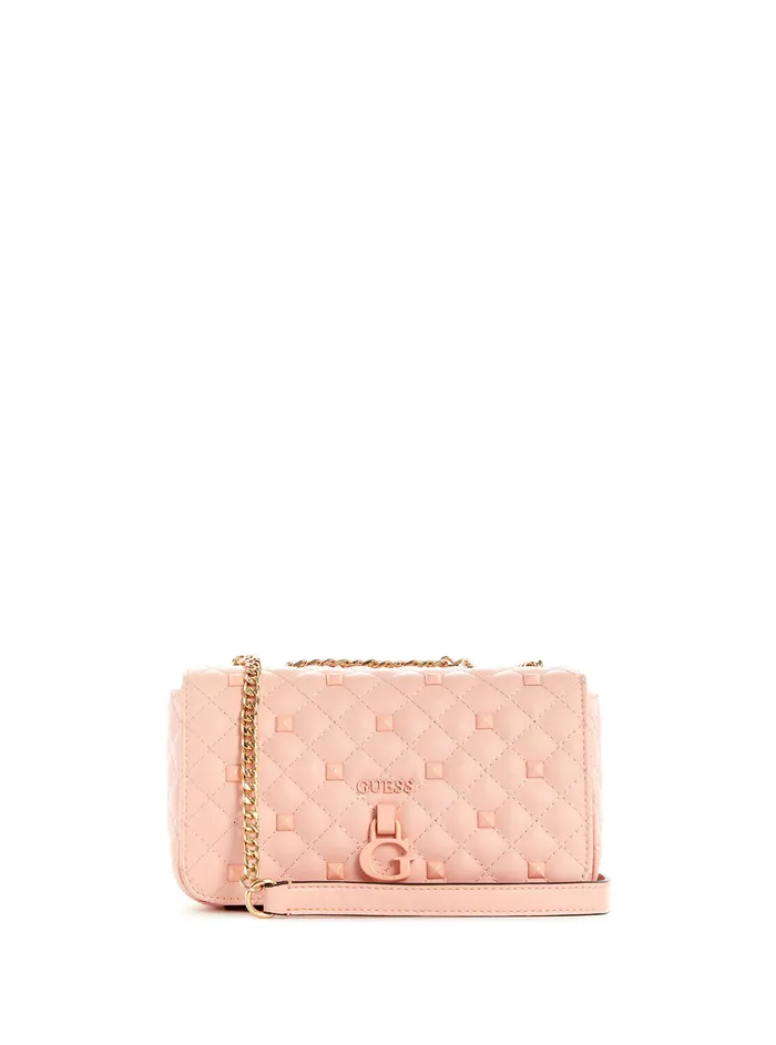 Women Half Flap GUESS Peach Rue Rose Mini Crossbody Bag