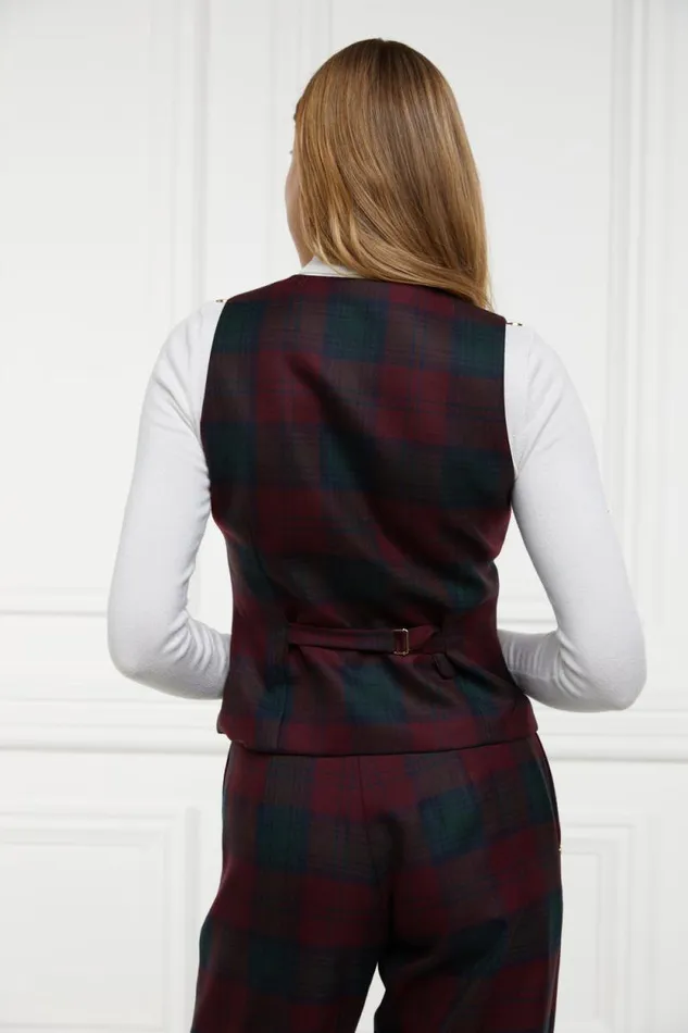 Women Hampton Waistcoat Mulberry Tartan Holland Cooper Tailoring Women Hampton Waistcoat Mulberry Tartan Holland Cooper Tailoring