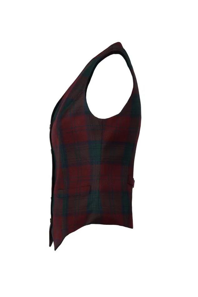 Women Hampton Waistcoat Mulberry Tartan Holland Cooper Tailoring Women Hampton Waistcoat Mulberry Tartan Holland Cooper Tailoring