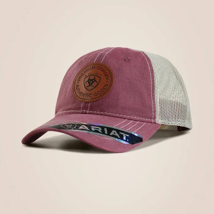 Women Hats and Caps Ariat Round Logo Patch Cap Pink