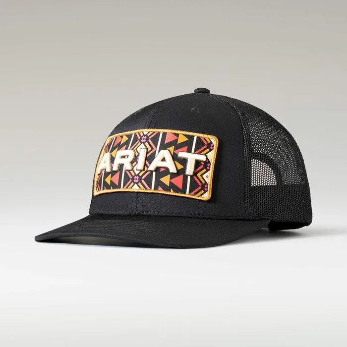 Women Hats and Caps Ariat Southwest Patch Cap Black
