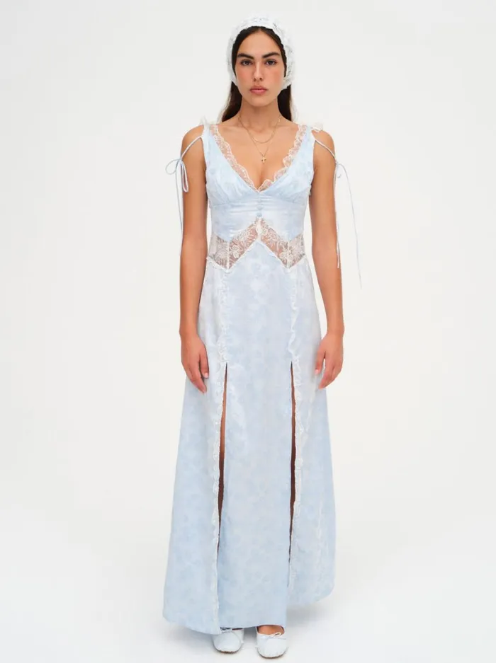 Women Hattie Jacquard Maxi Dress Blue For Love and Lemons Dresses Women Hattie Jacquard Maxi Dress Blue For Love and Lemons Dresses