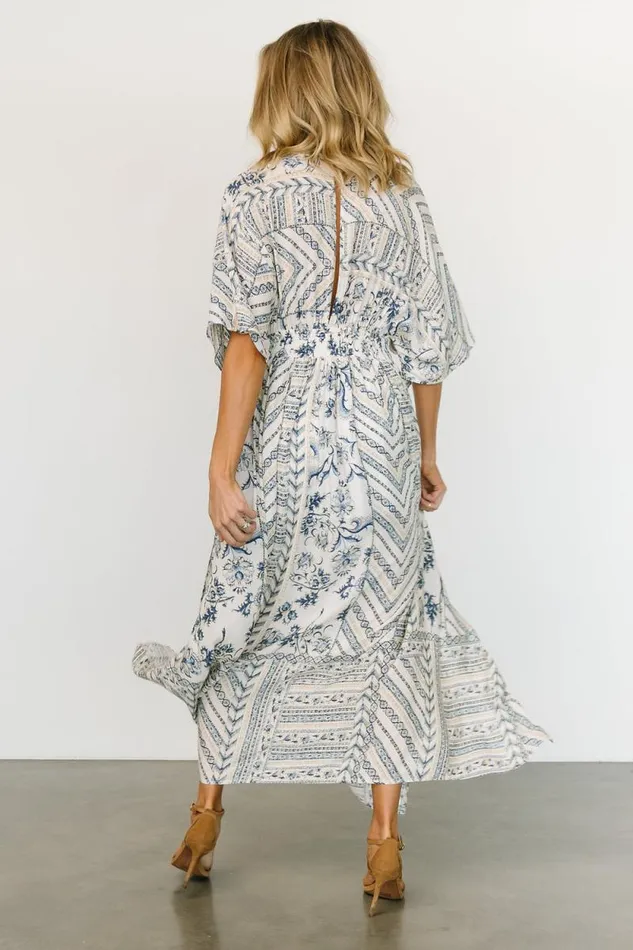 Women Hawkins Kimono Maxi Dress Blue Print Baltic Born Maxi Dresses