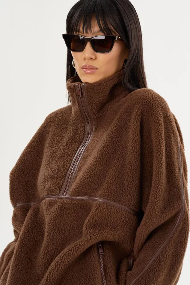 Women HELSA Polar Fleece Pullover Chestnut LAMARQUE Tops Women HELSA Polar Fleece Pullover Chestnut LAMARQUE Tops
