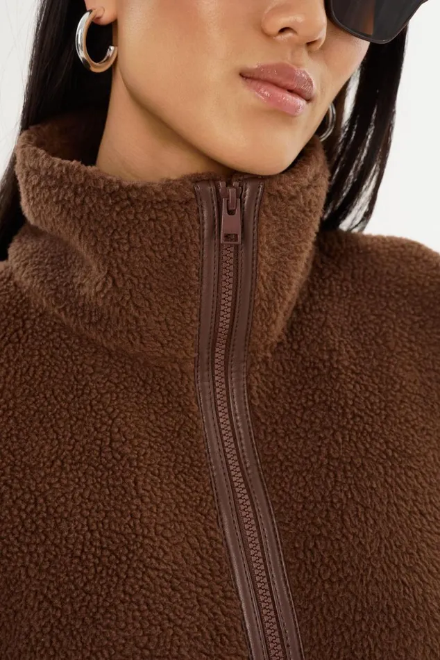 Women HELSA Polar Fleece Pullover Chestnut LAMARQUE Tops Women HELSA Polar Fleece Pullover Chestnut LAMARQUE Tops