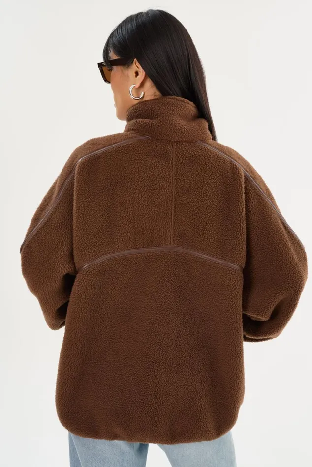 Women HELSA Polar Fleece Pullover Chestnut LAMARQUE Tops Women HELSA Polar Fleece Pullover Chestnut LAMARQUE Tops
