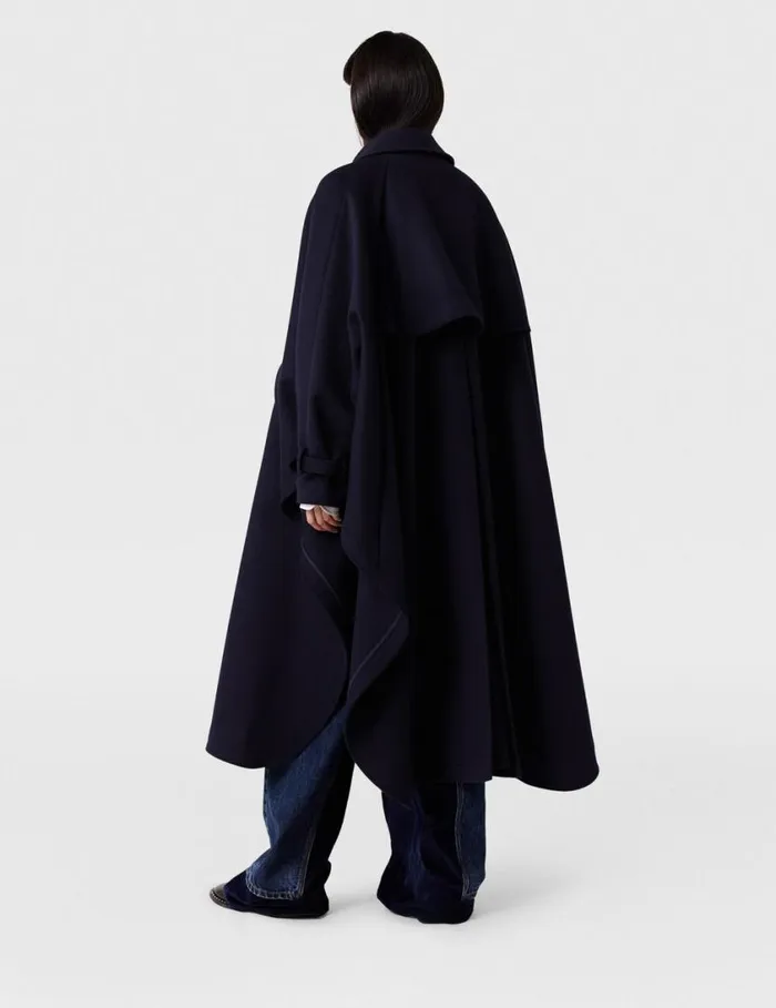Women HighNeck ALine Trench Coat Ink Navy Stella McCartney Coats And Jackets