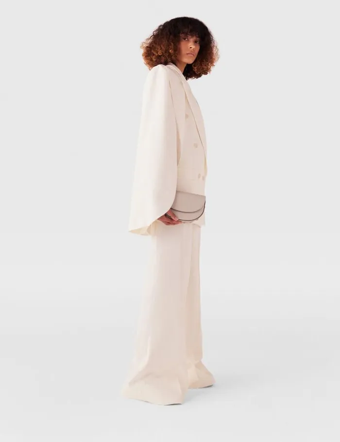 Women HighRise WideLeg Wool Pants Cream White Stella McCartney Pants And Shorts