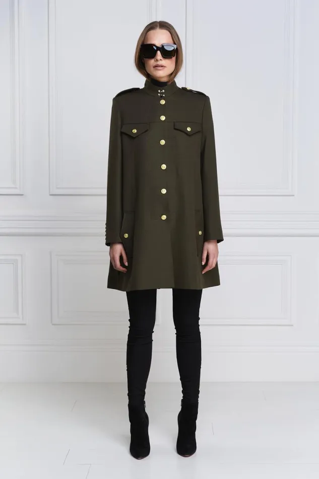 Women Highbury Cape Coat Khaki Barathea Holland Cooper Tailoring