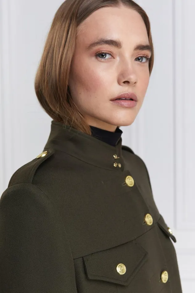 Women Highbury Cape Coat Khaki Barathea Holland Cooper Tailoring