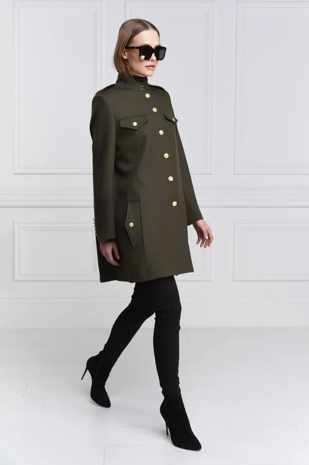 Women Highbury Cape Coat Khaki Barathea Holland Cooper Tailoring