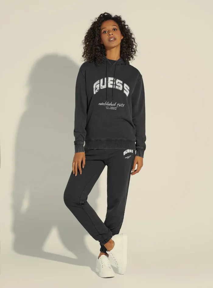 Women Hoodies GUESS Black Bryony Active Logo Hoodie Jumper Women Hoodies GUESS Black Bryony Active Logo Hoodie Jumper