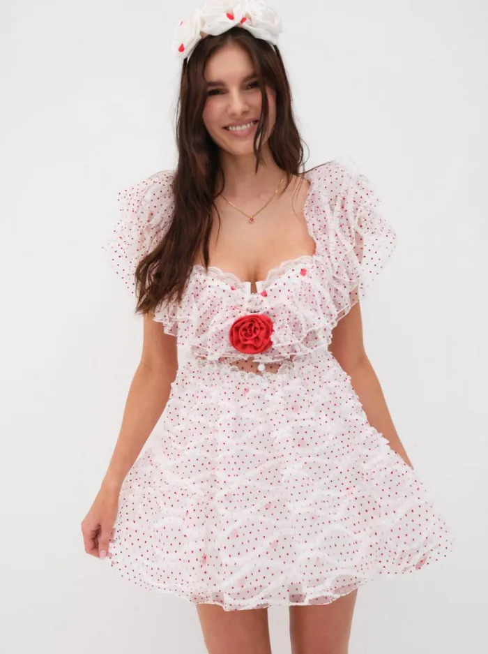 Women Ilaria Mini Dress White For Love and Lemons Dresses