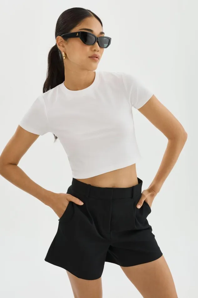 Women INGA Cropped TShirt White LAMARQUE Tops