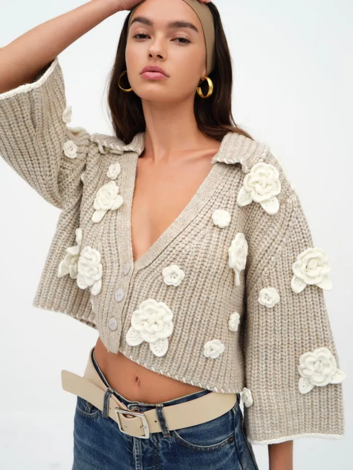 Women Ivy Cardigan Grey For Love and Lemons Tops