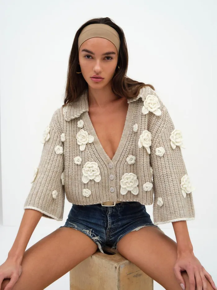 Women Ivy Cardigan Grey For Love and Lemons Tops