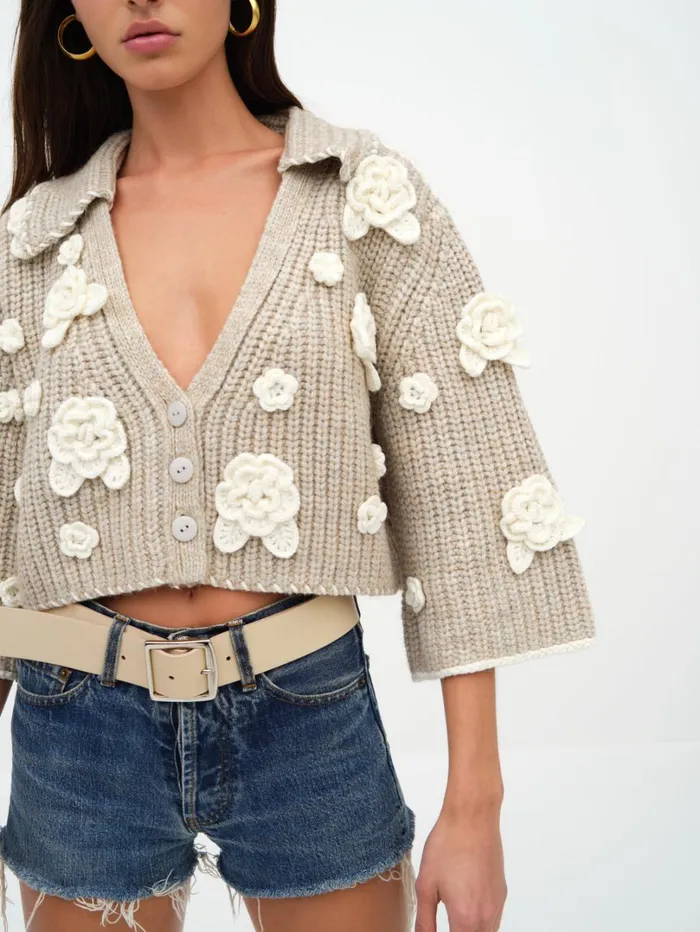 Women Ivy Cardigan Grey For Love and Lemons Tops
