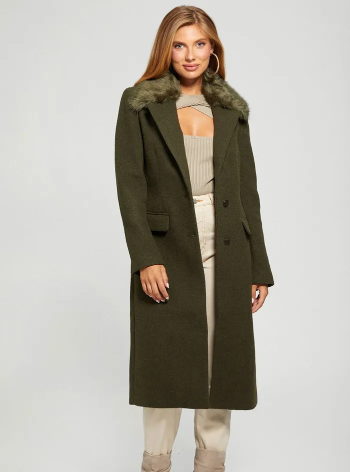 Women Jackets and Coats GUESS Green Multi Laurence Coat