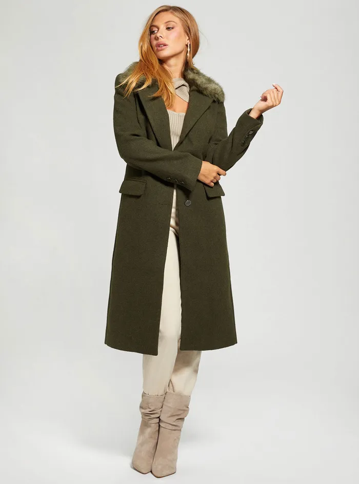 Women Jackets and Coats GUESS Green Multi Laurence Coat