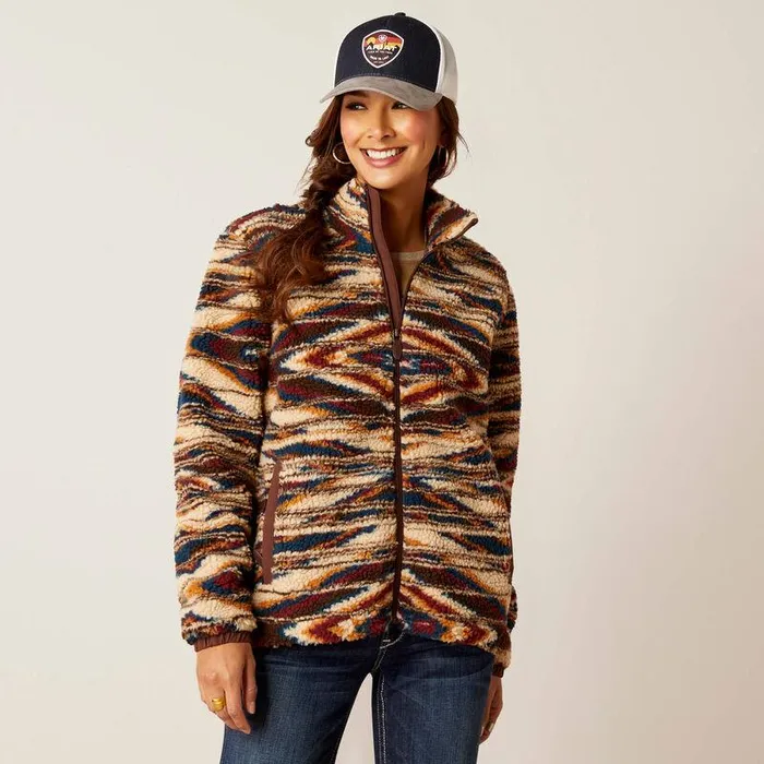 Women Jackets and Vests Ariat Chimayo Fleece Jacket Sunset Saltillo Jcd