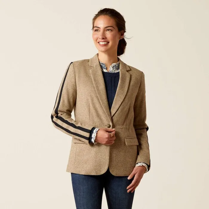 Women Jackets and Vests Ariat Dornie Blazer Camel Herringbone