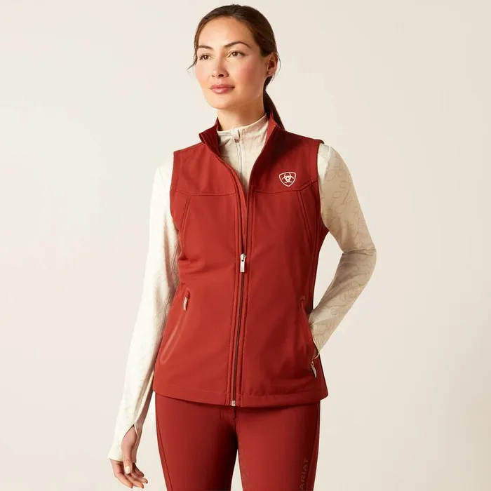 Women Jackets and Vests Ariat New Team Softshell Vest Fired Brick