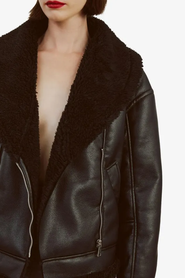 Women Jackets Bardot Dasha Vegan Leather Jacket In Black Black