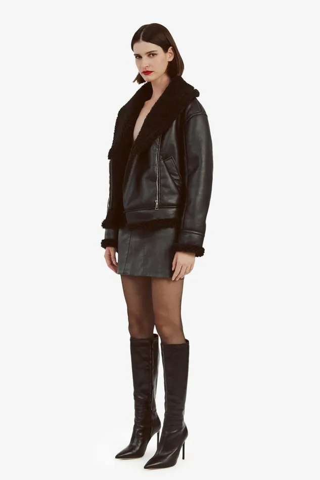 Women Jackets Bardot Dasha Vegan Leather Jacket In Black Black