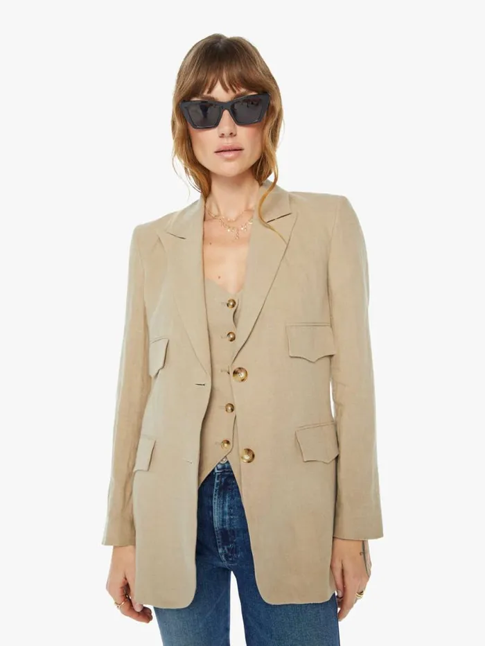 Women Jackets Mother Denim Elaine Blazer Beige light