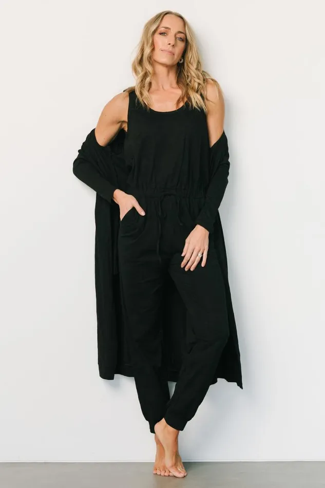 Women Janae Jumpsuit Cardigan Set Black Baltic Born Jumpsuits and Rompers