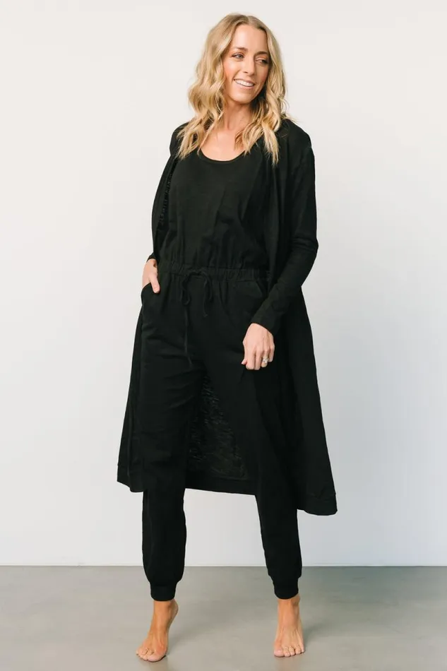 Women Janae Jumpsuit Cardigan Set Black Baltic Born Jumpsuits and Rompers